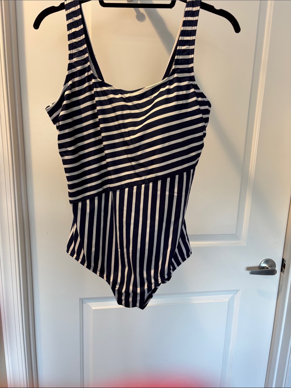 Lands' End navy and White one piece Swimsuit